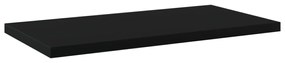 4 db fekete szerelt fa könyvespolc 40 x 20 x 1,5 cm