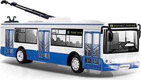 RAPPA Trolibusz, amely csehül jelzi a megállókat - 28 cm - kék