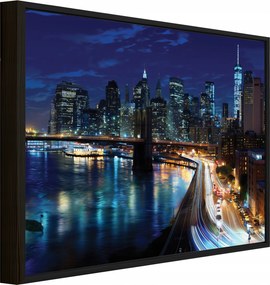 Vászonkép Fekete Keretben Város Éjszaka Épületek Nappali Hálószoba 40x30