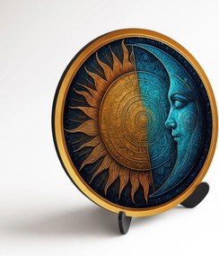 DUBLEZ | Fából készült kép - Nap és Hold