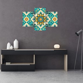 Kép - Türkiz minta (90x60 cm)