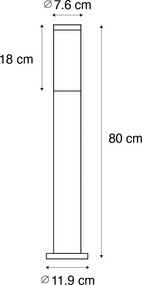 Kültéri lámpaoszlop rozsdabarna opállal 80 cm IP44 - Rox