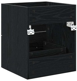 vidaXL Mosdókagyló szekrény Fekete tölgy 38,5 x 41 x 48 cm Faanyag