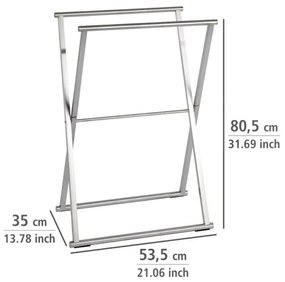 WENKO 22476100 - LAVA törölközőtartó 53,5x80,5 cm rozsdamentes acél/ezüstszínű