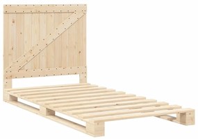 tömör fenyőfa ágykeret fejtámlával 100 x 200 cm
