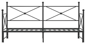 fekete acél kihúzható kanapéágy matrac nélkül 75x190 cm