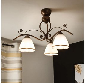 Lamkur Felületre szerelhető csillár RETRO 3xE27/60W/230V bronz patina LA56135