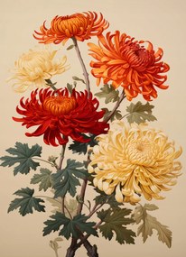 Poszter 13x18cm Táncoló krizantémok