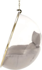 Függő fotel, átlátszó/arany/szürke, BUBBLE NEW TYP 1