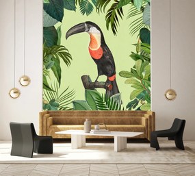 Gario Fotótapéta Parrot a zöld háttéren - Andrea Haase Anyag: Vlies, Méret: 150 x 210 cm