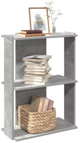 3 szintes betonszürke szerelt fa könyvespolc 60x30x80 cm