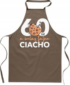 Konyhai Kötény bézs Születésnap 60 év férfi torta ajándék FA_468_b