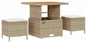 Kerti Kanapé Szett 8 pcs bézs és krémszínű 80 x 80 x 71 cm