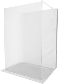 Mexen Kioto, Walk-In zuhanyparaván 100 x 200 cm, 8 mm-es üveg bordás mintával, fehér profil, 800-100-002-20-09