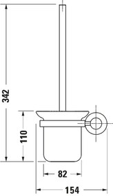 Duravit 99271000 - Fali WC-kefe D-CODE, fényes króm