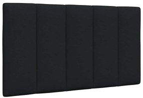 fekete szövet ágy matraccal 80x200 cm