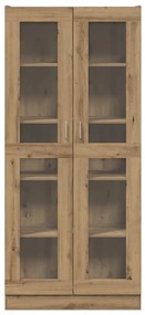 kézműves tölgy színű szerelt fa magasszekrény 82,5x30,5x185 cm
