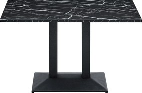 Bisztró asztal, fekete márvány/fekete, 120x60 cm, RINALDO TYP 2