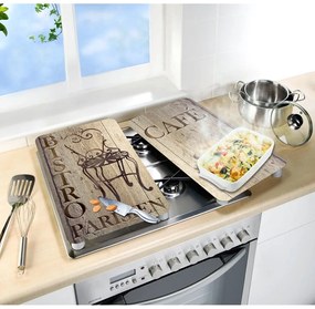 Edzett üveg tűzhely fedőlap szett 2 db-os 30x52 cm Bistrot – Wenko