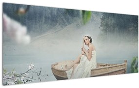 Kép - nő a hajón (120x50 cm)