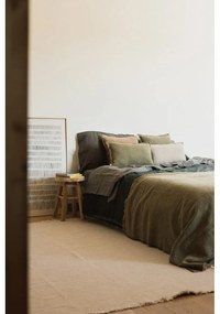 Khaki pamut takaró 130x180 cm Handloom – Lorena Canals