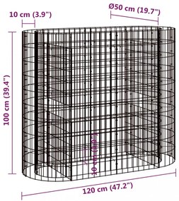 horganyzott vas gabion magaságyás 120x50x100 cm