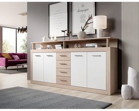 RUNA komód sonoma tölgy/fehér