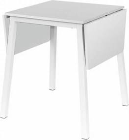 Étkezőasztal, MDF fóliázott/fém, fehér, 60-120x60 cm, MAURO