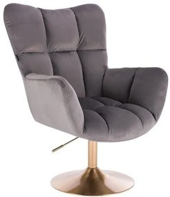 HR650N Grafit modern velúr szék arany lábbal