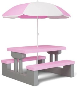 Deuba Gyerek kerti szett napernyővel - rózsaszín