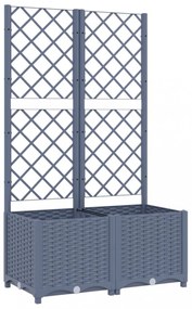 sötétszürke PP rácsos kerti ültetőláda 80 x 40 x 136 cm