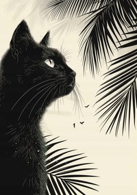 Poszter 70x100cm Elmélkedés a pálmafák árnyékában