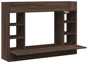 barna tölgy színű szerelt fa fali íróasztal 105 x 48 x 75 cm