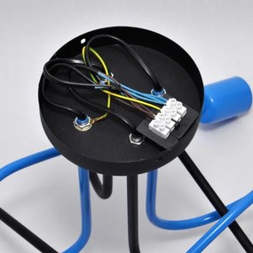 Felületre szerelhető csillár OXFORD 4xE27/15W/230V fekete/kék