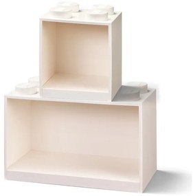 Brick 2 db-os gyerek fehér fali polc - LEGO®