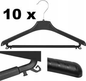 10 x Ruhaakasztó fekete univerzális 38 cm