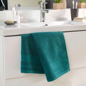 Sötétzöld frottír pamut törölköző 50x90 cm Tendresse – douceur d'intérieur