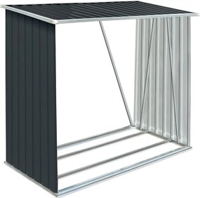 vidaXL antracit horganyzott acél kerti tűzifatároló 163 x 83 x 154 cm