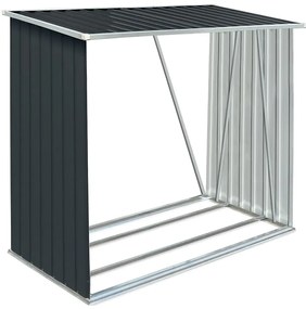 vidaXL antracit horganyzott acél kerti tűzifatároló 163 x 83 x 154 cm