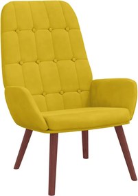 vidaXL Relaxáló szék sárga bársony