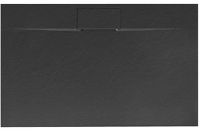 Zuhanytálca Bazalt long Black 80x100