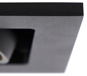 6 darabos fekete téglalap alakú, 2 égős süllyesztett spotlámpa szett - Qure