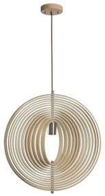 Fa függőlámpa kábelen 1xE27/60W/230V Ø 50 cm tömörfa/furnér/kaucsukfa