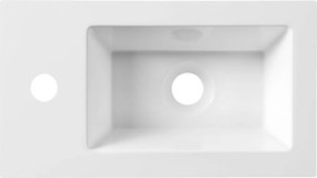 Aqualine Aqualine, Mosdó 40x22cm, öntött márvány, fehér, LM420