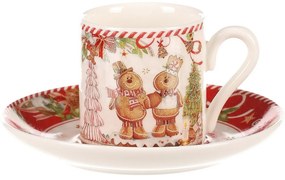 Mézeskalács ajándék szett 2 karácsonyi csésze csészealjjal 70 ml