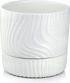 Kerámia Virágtartó Állvánnyal 13 x 13 cm Fehér Matt