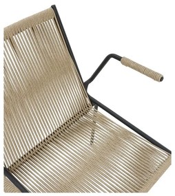 Bézs fém karfás-rakásolható étkezőszék szett 2 db-os Emily – Marckeric