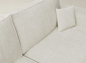 Krémszínű zsenília kinyitható-tárolóhelyes sarokkanapé (bal oldali-L alakú) Tonga – Maison de Rêve