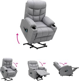 Állítható masszázs fotel, világosszürke, HUDSON