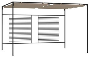 Tópszínű pavilon behúzható tetővel 3 x 4 x 2,3 m 180 g/m²